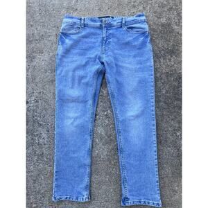 Stone Falcon Jeans Men's 36x30 Blue Slim Fit Denim Pants Casual Faded Wash